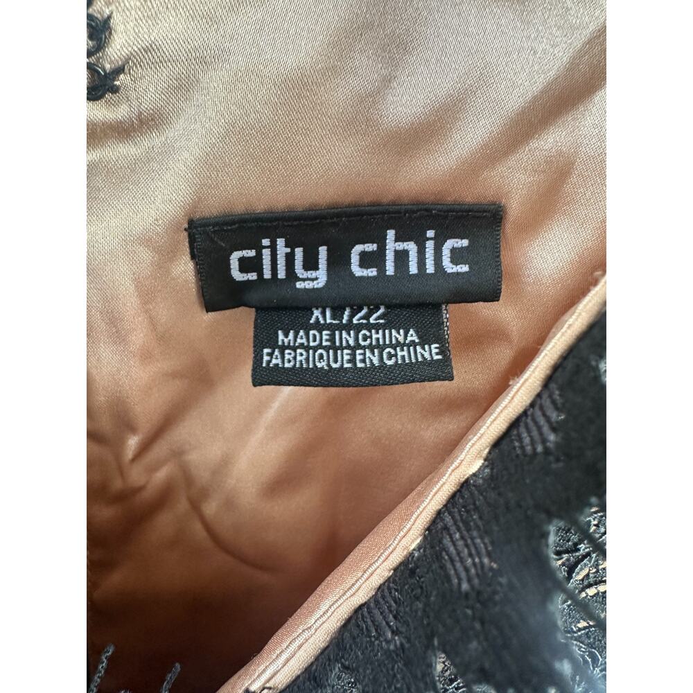 City Chic Rare Beauty Dress Lace Fit & Flare Black A Line Tulle XL Plus Size 22 - Picture 13 of 16